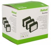 Bild på tre original HEPA-filter för iRobot Roomba i praktiskt 3-pack